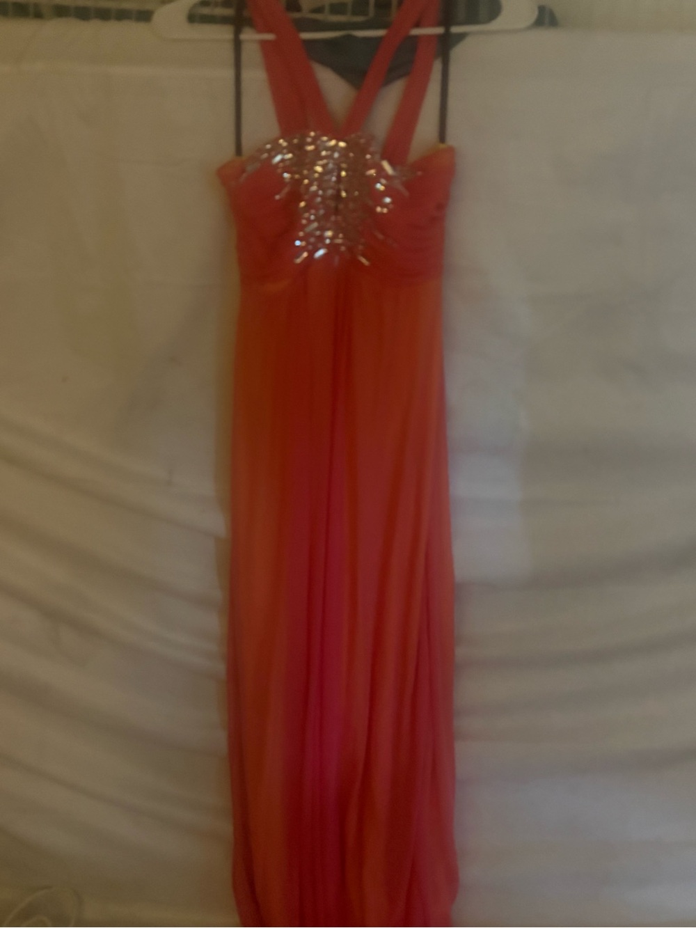 City Triangles Orange Beaded Maxi Dress